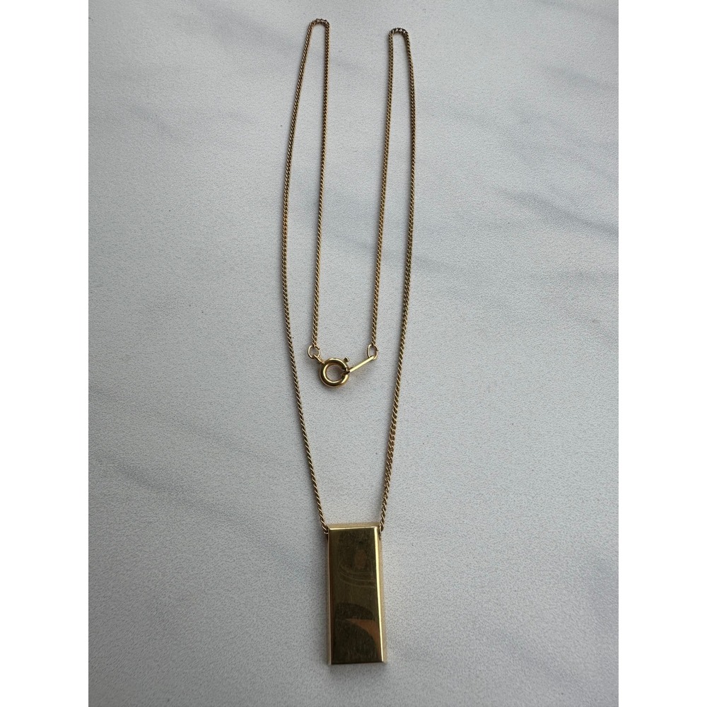 South African Gold Company Gold Bar Pendant Necklace ZA 5127 Curb Chain